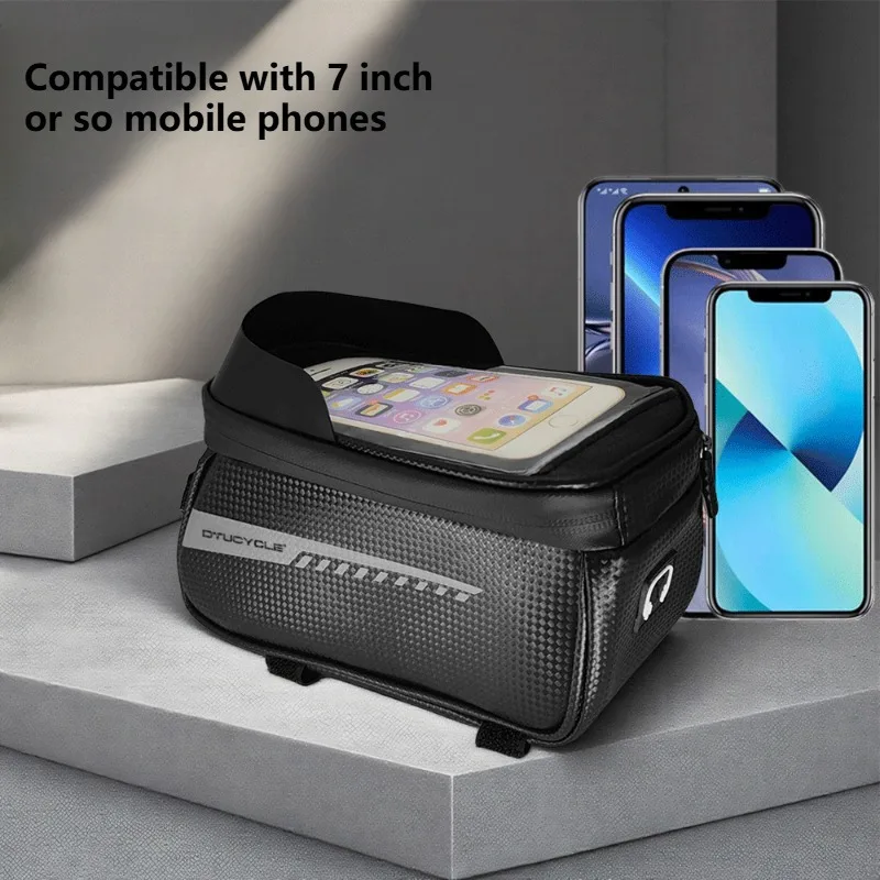 Tough and Durable Bike Handlebar Bag with Phone Touch Screen Saddle Bag for Mountain Bike Bag