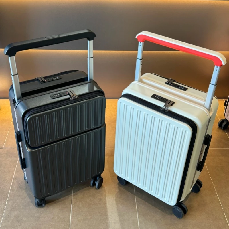 Front Opening Laptop Packet Suitcase Aluminum Frame Deep Warehouse Capacity Rolling Luggage PC Material 20inch Carry-on Travel - Image 2