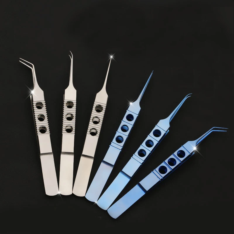 

Titanium alloy tweezers buried thread tools ophthalmic extraction with hook fat tweezers microcosmetic plastic instruments