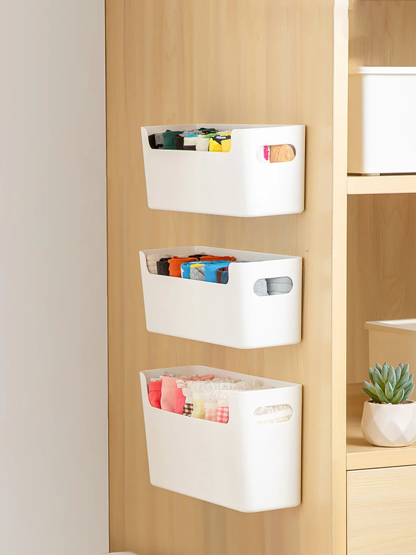 Clothes Organizer Storage Box Underwear Storage Organizer Underwear Storage Box Drawer Organizer WORTHBUY Underwear Bra Socks Plastic Storage Organizer Wall Mounted Cabinet Storage Organizer Drawers Box for Bedroom