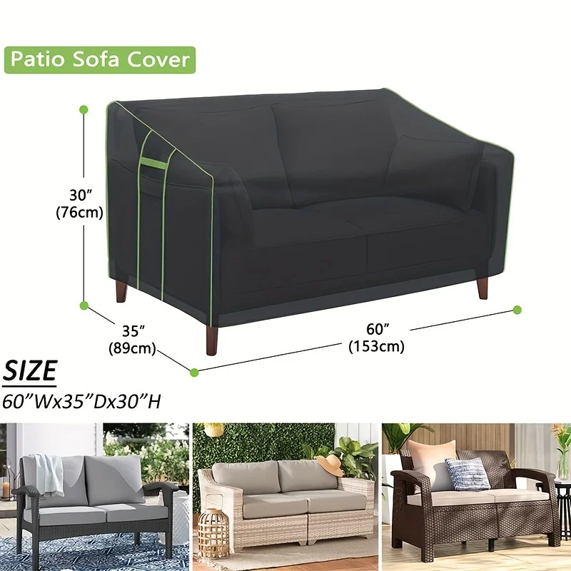 The courtyard sofa cover is waterproof, the double seat balcony two person sofa cover, the 600D thickens the heavy-duty outdoor 4