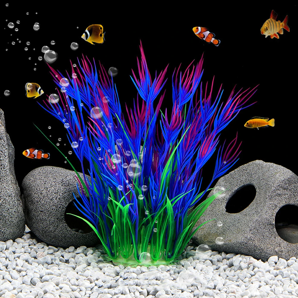 Artificial Aquarium Plants Decoration Fish Tank Water Plant Grass Ornament Plastic Underwater Aquatic Water Weeds Viewing Decor