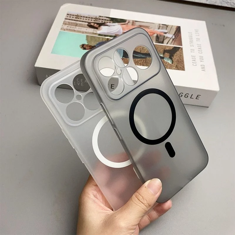 Sleek Frosted Transparent Ultra Thin Magnetic Shockproof Case with Anti-slip Protection