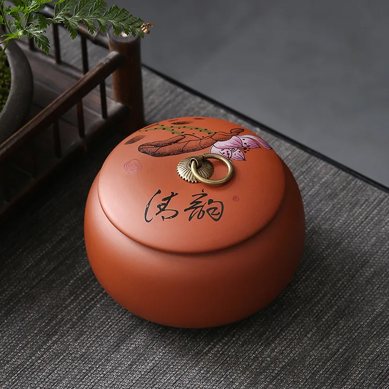 Purple Clay Tea Jar Ceramic white tea big red robe black tea sealed jar ceramic jars Ceramic Coffee candy food storage can - Image 4