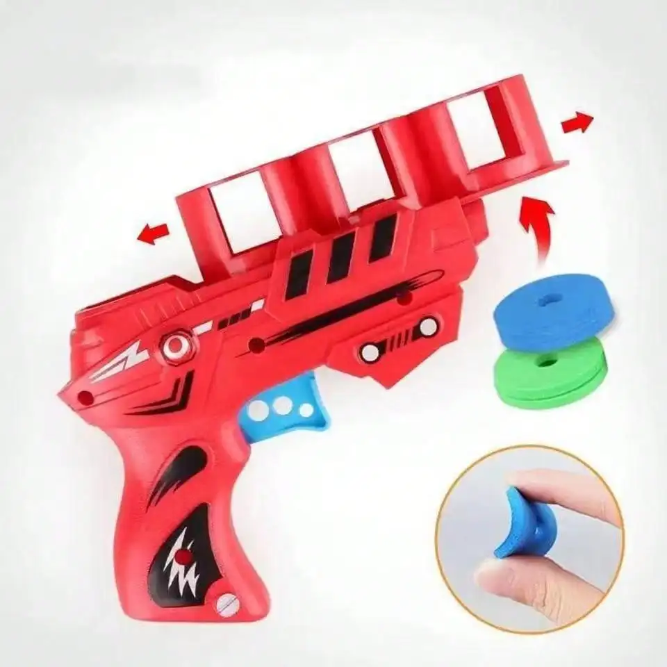 Children Fun Toys Flying Saucer Guns Ejection Flying Disc EVA Soft Bullets Toy Gun Kids Outdoor Games Interactive Sport Toys 4