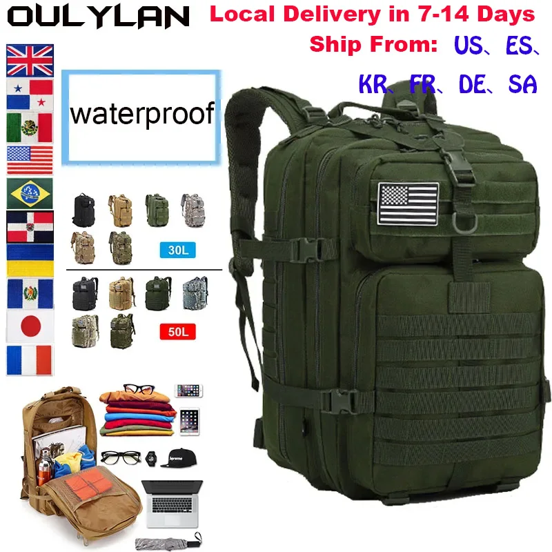 

Oulylan Assault Pack Camping Military Tactical Backpack Men 50L/30L Large Capacity Hunting Trekking Rucksacks Hiking Backpacks