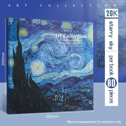Van Gogh - Inspired Premium Oil Painting Sketch Book - 80 Pages of Thick, Blank Canvas - 20K (Starry sky)