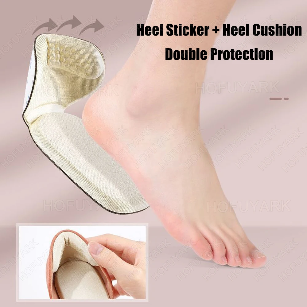 Heel Pads for Shoes Too Big Adjust Size Sponge Heel Protector Stickers High Heels Pain Relief Inserts Foot Insoles Women 6pcs shoe insoles