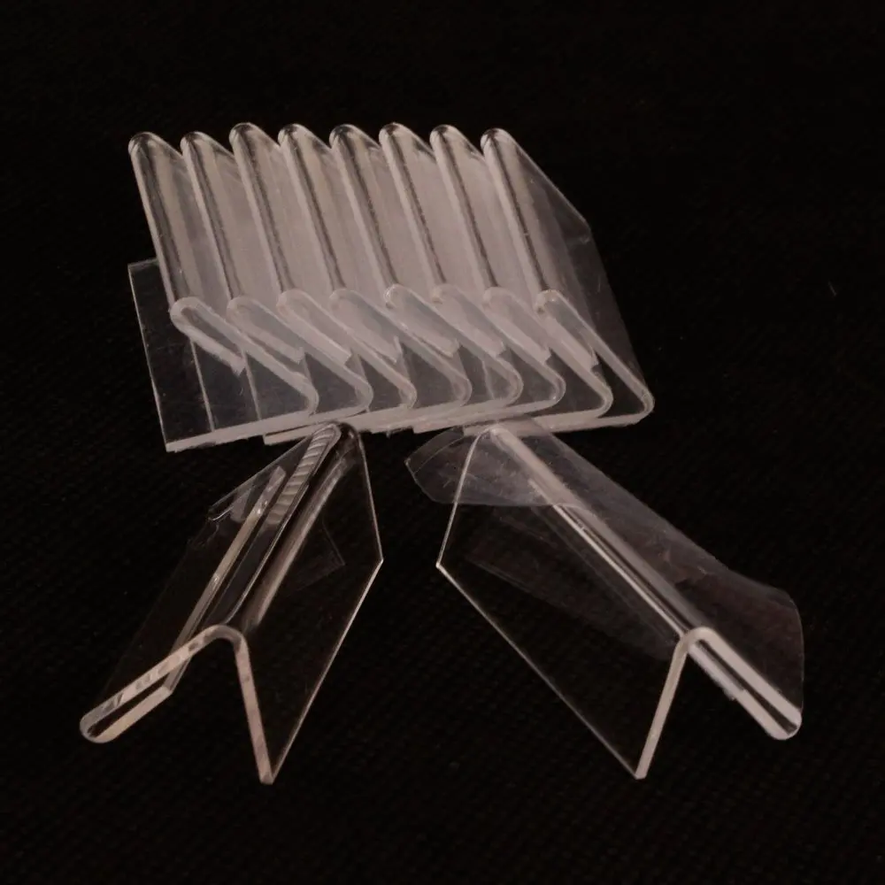 

25 Pcs Lear Price Tag Clip Sign Card Holder Stands Poster Racks Plastic Mini Label Rack Acrylic Card Display Holder 20x40mm