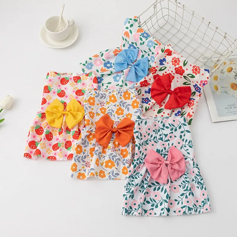 1Pcs Summer Dog Flower Princess Dress Kitty Puppy New Pet Clothes Cute Dog Skirt Summer Thin Pet Accessories Chihuahua Apparel