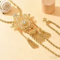 Collier luxueux et complexe, sculpté et incrusté, en or, style palais vintage, bijou essentiel pour les mariages et les occasions spéciales 3