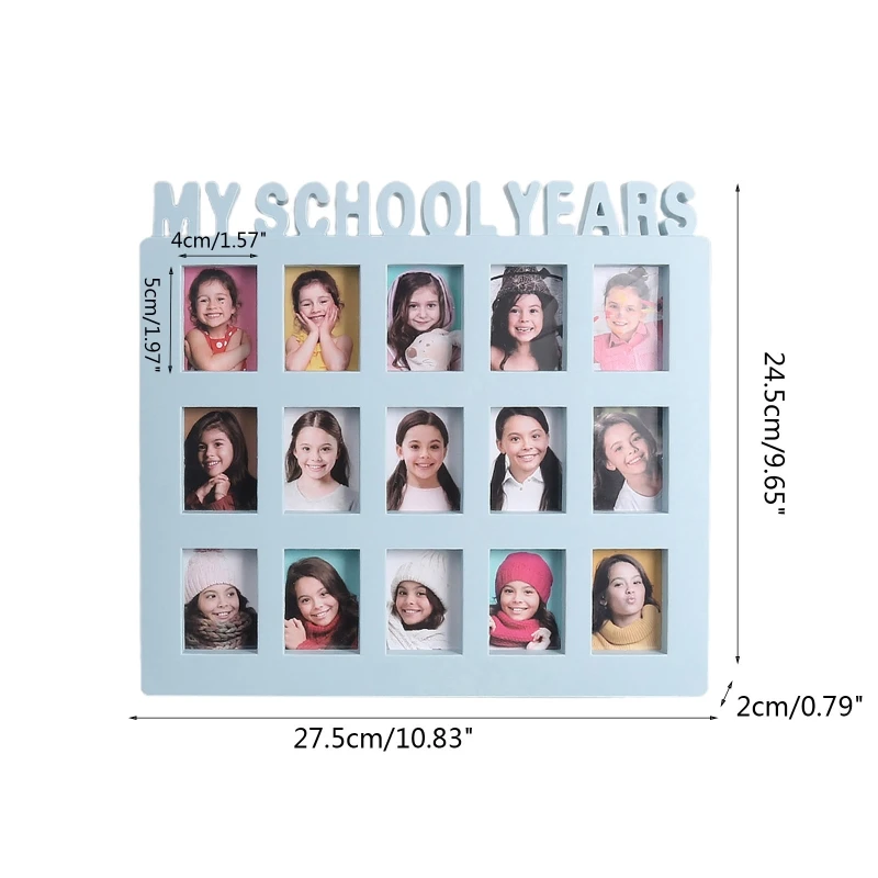 학년 사진 순간 학생 기념품 프레임 어린이 캠퍼스 학년 기록 15 사진 디스플레이 콜라주 프레임 DropShipping