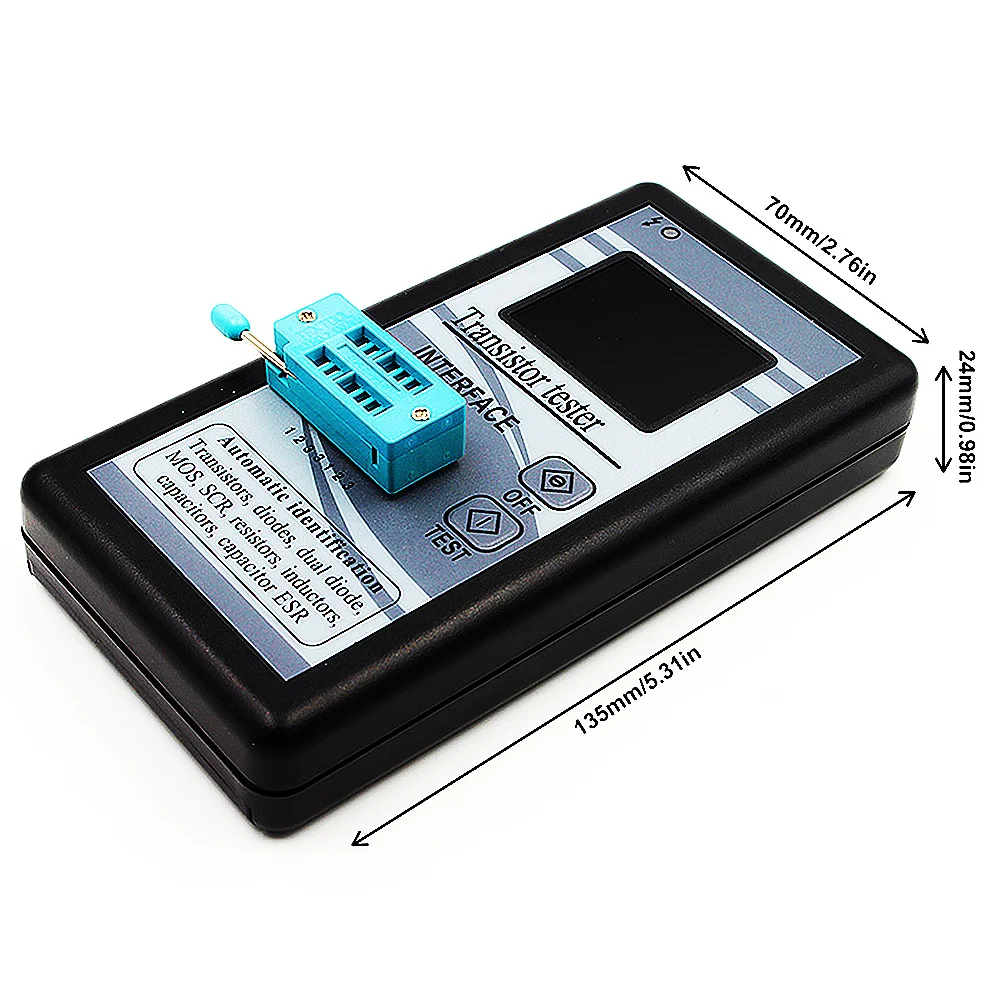 IC transistor tester M328 Multi-F Transistor Tester 128*160 Color Screen Graphic Display Diode Resistance Inductance Capacitance MOSFET ESR LCR Meter
