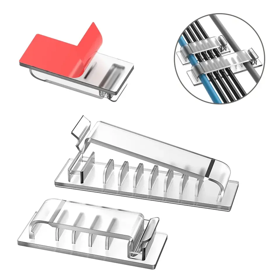 1/2/3/5PCS 5/8/10 Slots Self-Adhesive Cable Organizer Clips Wire Holder ...