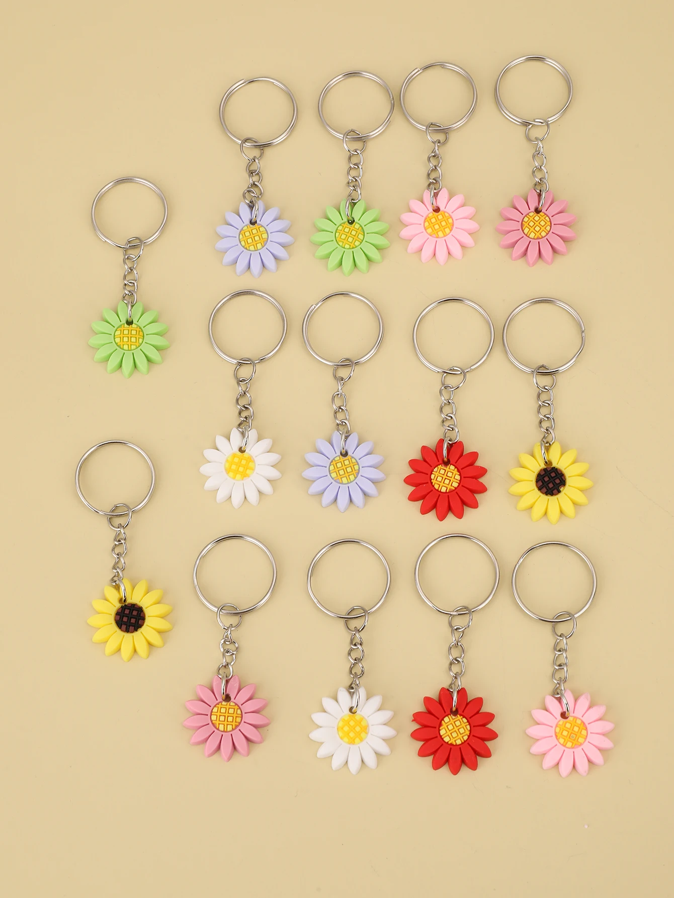 6pz Portachiavi Fiore,Portachiavi Estetici Portachiavi Ciondolo Portachiavi per Borsetta Decorazione Custodia portachiavi a forma di fiore, per donna, graziosa borsa per charm,decorazione per la festa