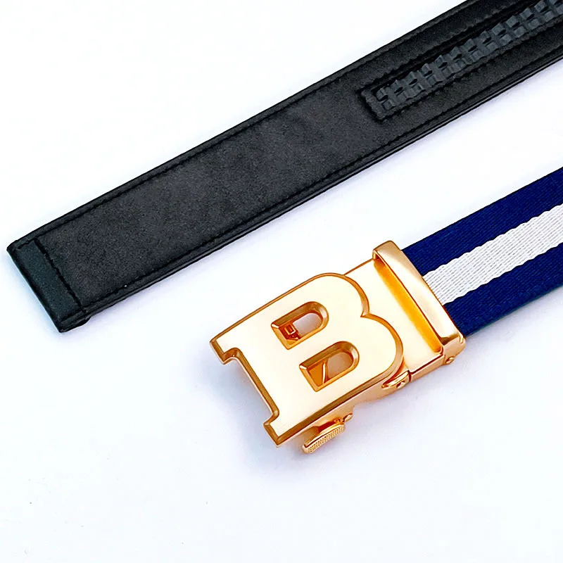 Hohe Qualität Luxus Marke Designer Leinwand Gürtel Männlichen Automatische Schnalle Männer gürtel Echtes Leder Gürtel für männer Strap für Jeans – Detail 14