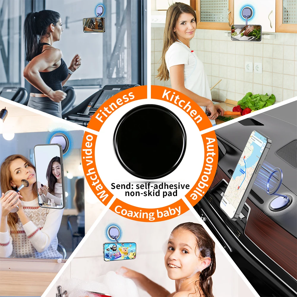 태블릿 용 스탠드 마그네틱 3 섹션 단순 링 전화 핸드폰 Popsocket Magsafe Ipad 홀더 양면 실리콘 흡입