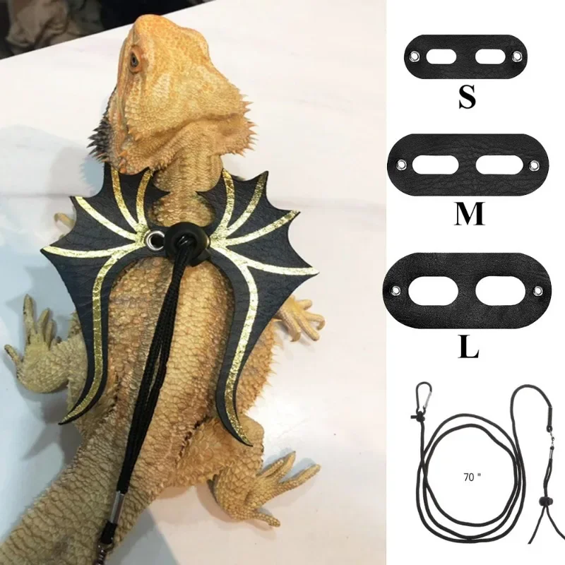 Multi Lizard Leash Harness Soft Padding Reptile Leather Dragon Wings Vest Top with Hook and Loop Small Animals Cute Clothes rabbit harness and leash set rabbit harness set pet dog leash