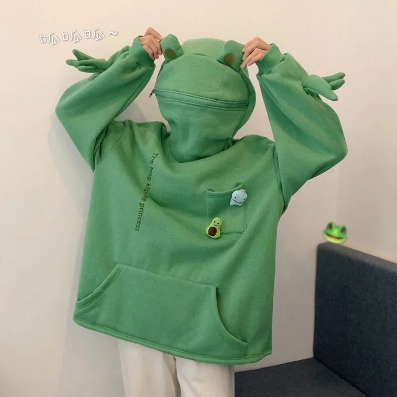 Kawaii Frog Hoodie Women's Hoodie Sweatshirt - true deals club