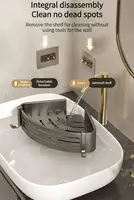 ชั้นวางของในห้องน้ำอะลูมิเนียมแบบไม่ต้องเจาะ ชั้นวางแชมพู ชั้นวางเครื่องสำอาง ที่เก็บของในครัว อุปกรณ์จัดระเบียบติดผนัง อุปกรณ์ในห้องน้ำ 6