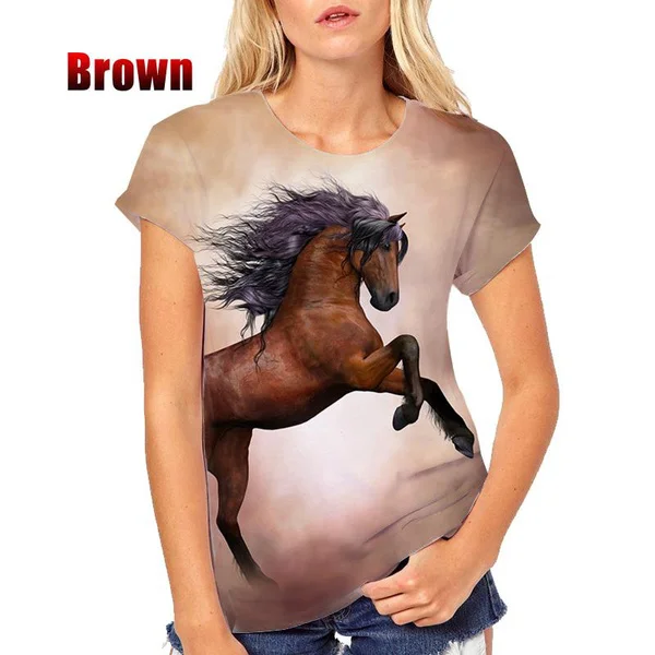 Рисунок 6 - Модная женская футболка с забавным 3D-принтом лошадей