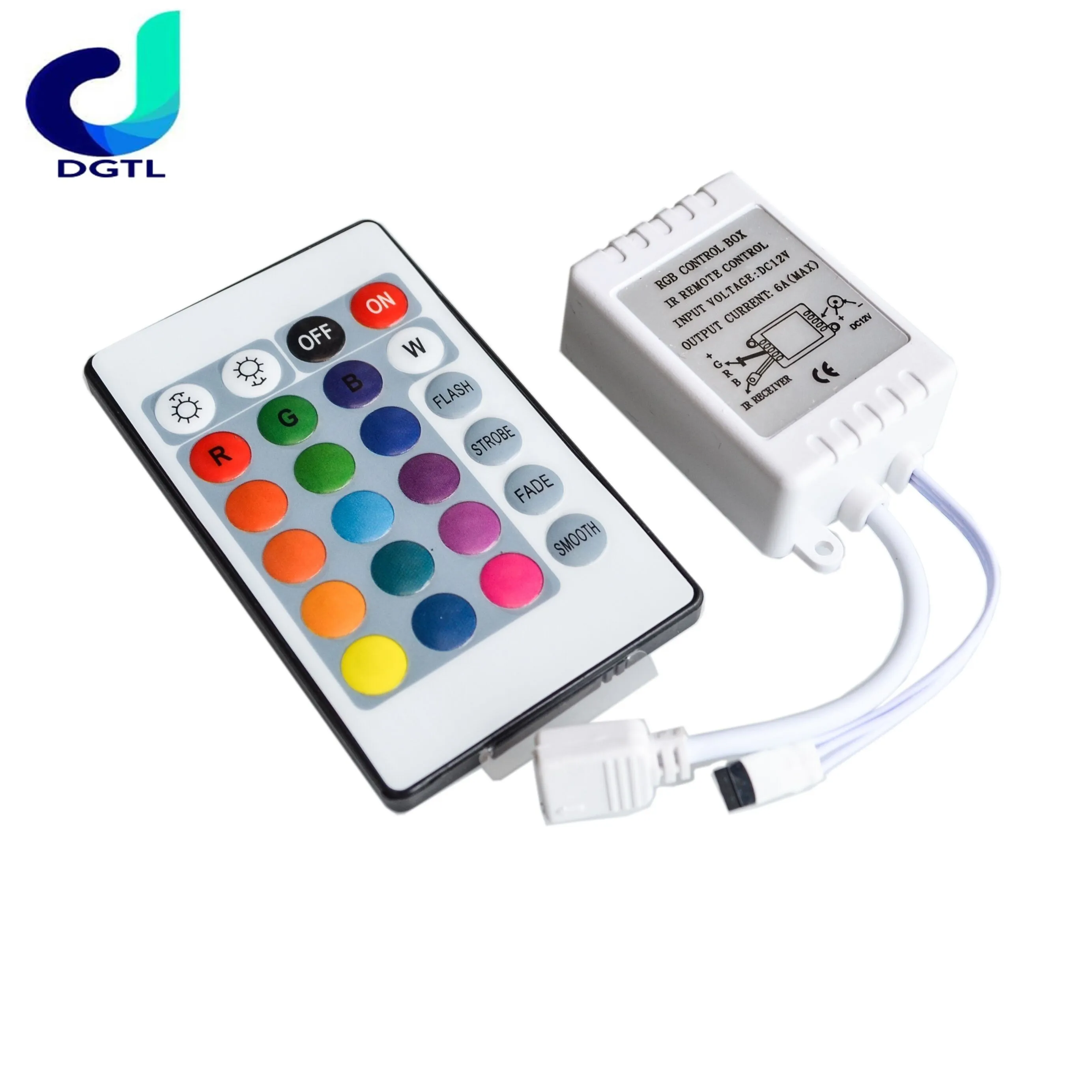 

24 Button LED Light Controller Wireless RGB Ir Remote 12v Dimmer for 5050 3528