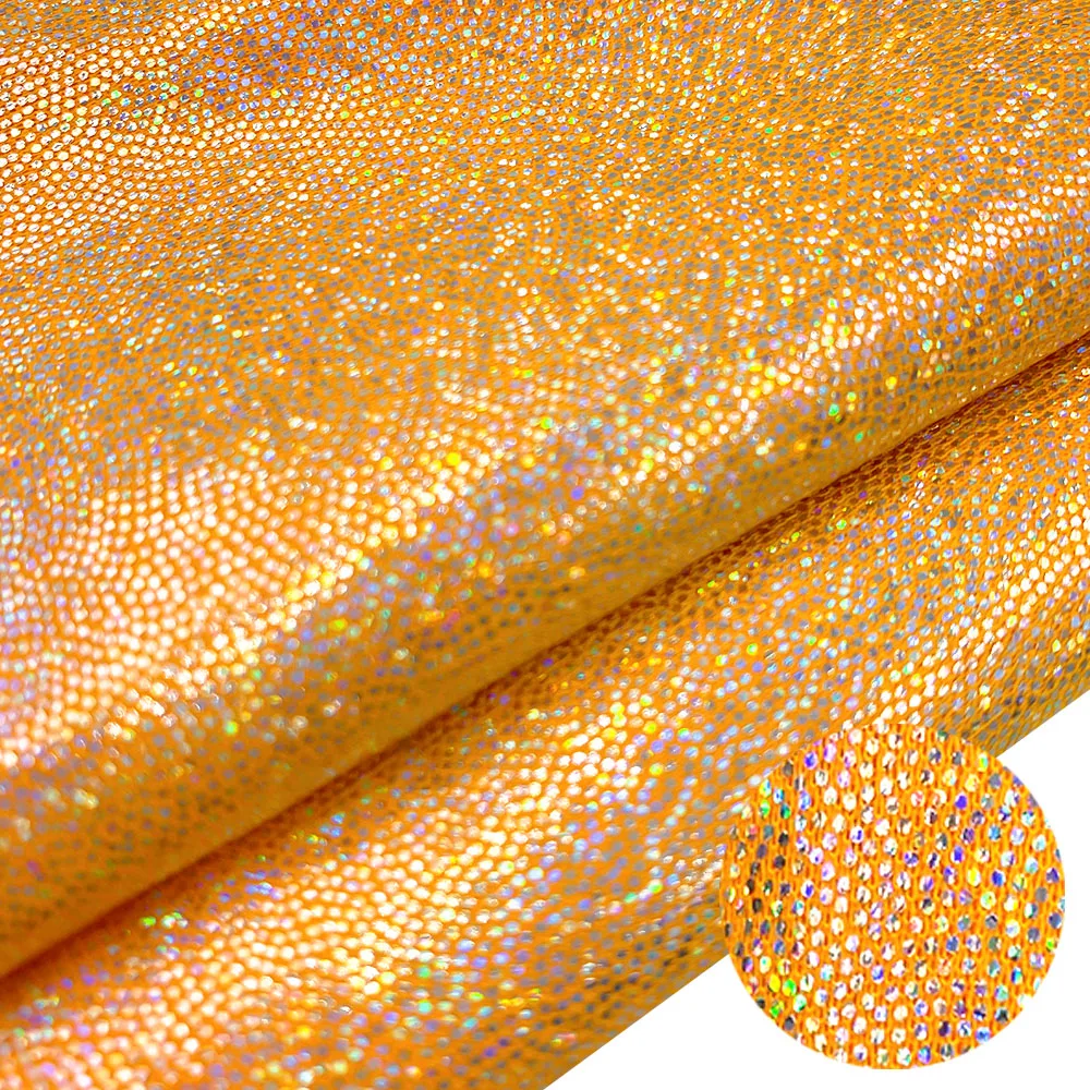 Glitter Laser Iridescent Holographic Polyester Fabric for Decor and DIY Projects