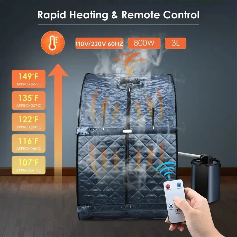 เต็นท์ซาวน่าพับได้สำหรับหนึ่งคน พร้อมเครื่องกำเนิดไอน้ำ 3 ลิตร สำหรับสปาที่บ้าน 1