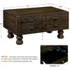 Coffee Table, 40-Inch Cocktail Tables Living Room Center Tables with 4 Storage Drawers, Coffee Table 2