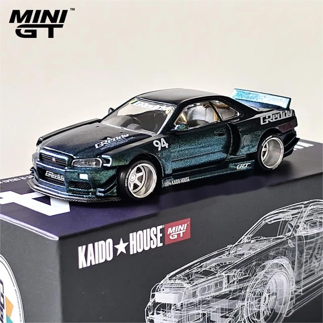 Kaido House x Mini GT Nissan Skyline GT-R (R34) Kaido Works GReddy V1 –  Heavy Metal Diecast