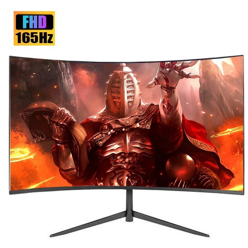 Fyhxele Monitor Da 24 Pollici 1K 165Hz Curvo Gaming 144Hz 1Ms Va Fhd Display Desktop 300Cd/M² Per Pc Altoparlante Integrato Dp Hdmi