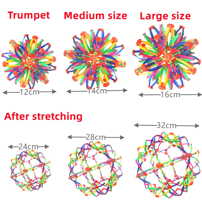 Children's Magic Telescopic Ball Outdoor Flower Ball Throwing Ball Kick-off Stretching Flower Ball Parent-child interactive toy 4