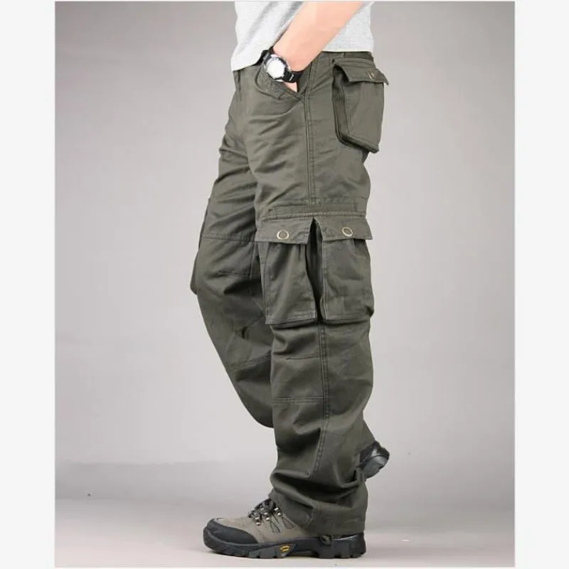 

Men's Cargo Pants Fashion Casual Multi Pockets Military Tactical Pants Outwear Straight Slacks Long Trousers Large Size
