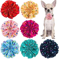 50/100PCS Flower Collar For Dogs Removable Dog Bowties Dogs Pets Bow Tie Collar Accessories Pet Grooming Accessories For Dogs 1