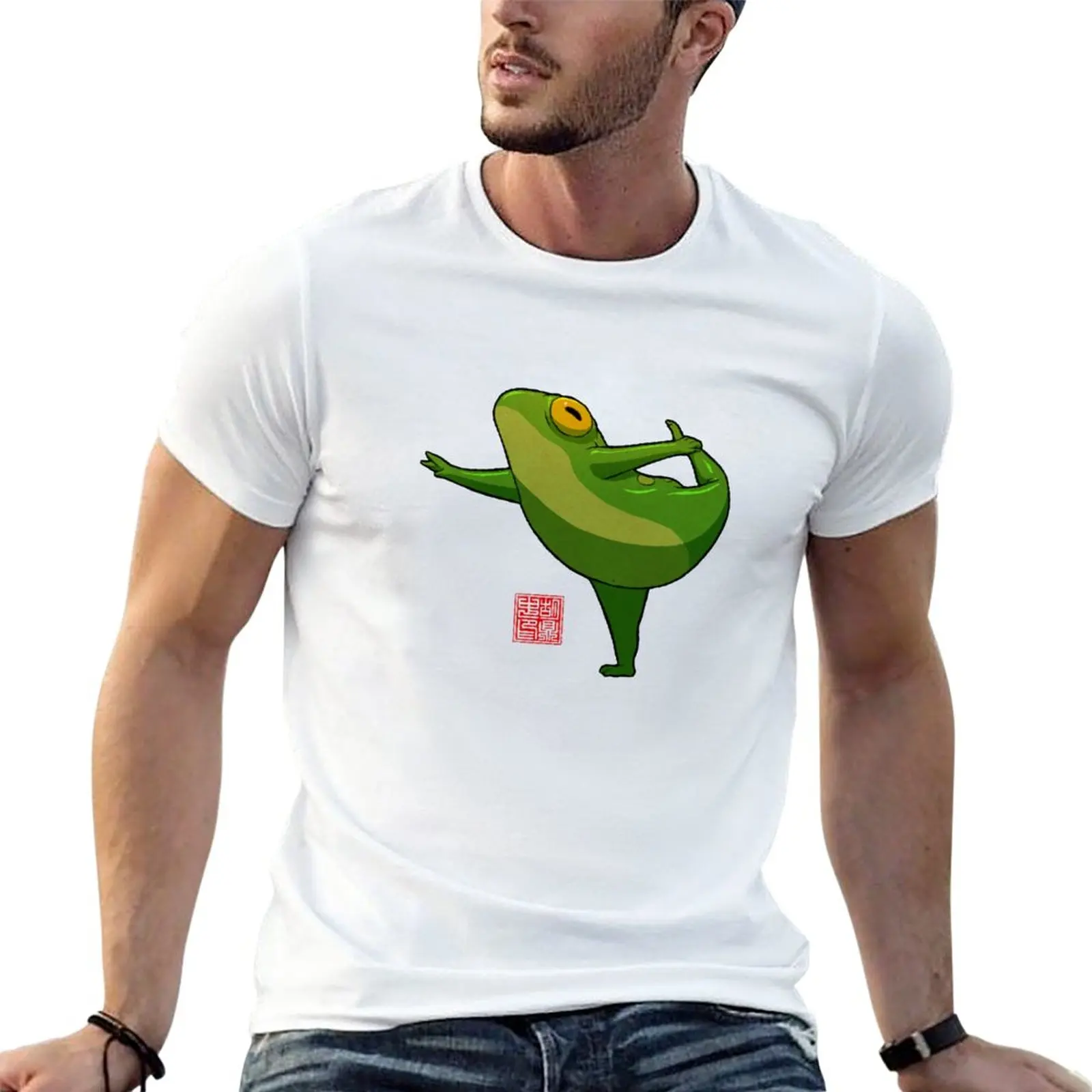 

New yoga frog dancer T-Shirt graphics t shirt vintage clothes anime clothes for men