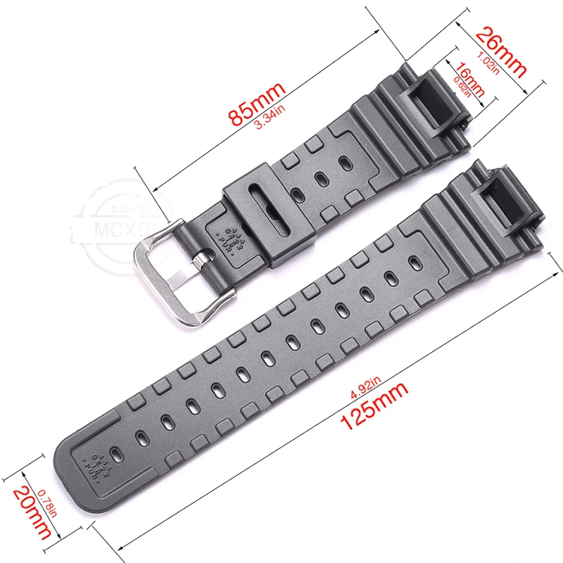 16mm Resin Strap with Pin Buckle - Durable and Stylish Band Bracelet