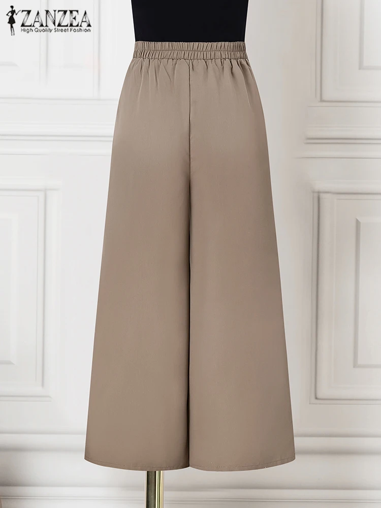 Polyester High Waist Palazzo Pants for Women Casual Summer
