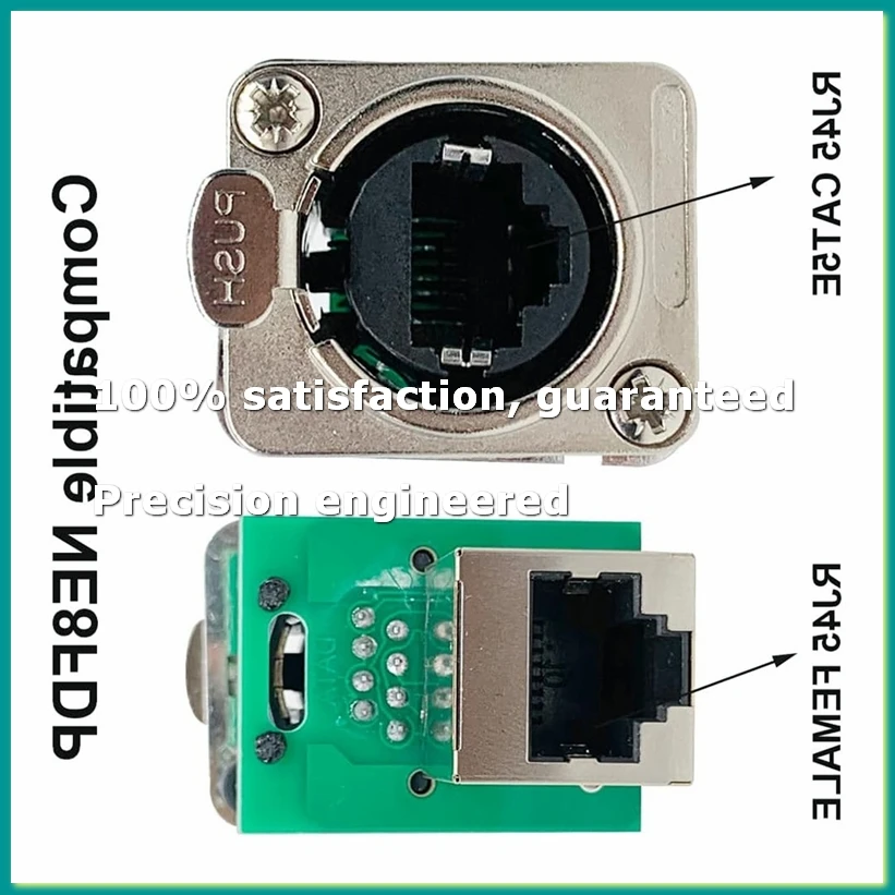 10PCS Ethercon Rj45 섀시 소켓, NE8FDP Ethercon 패스스루 커넥터, D 시리즈 Cat5 RJ45 패널 마운트 소켓-A86Z