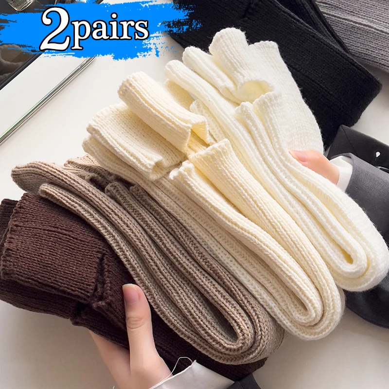 

Женские осенне-зимние трикотажные гетры Y2K, длинные носки в стиле Харадзюку, белые готические вязаные крючком чулочно-носочные изделия, манжеты для сапог