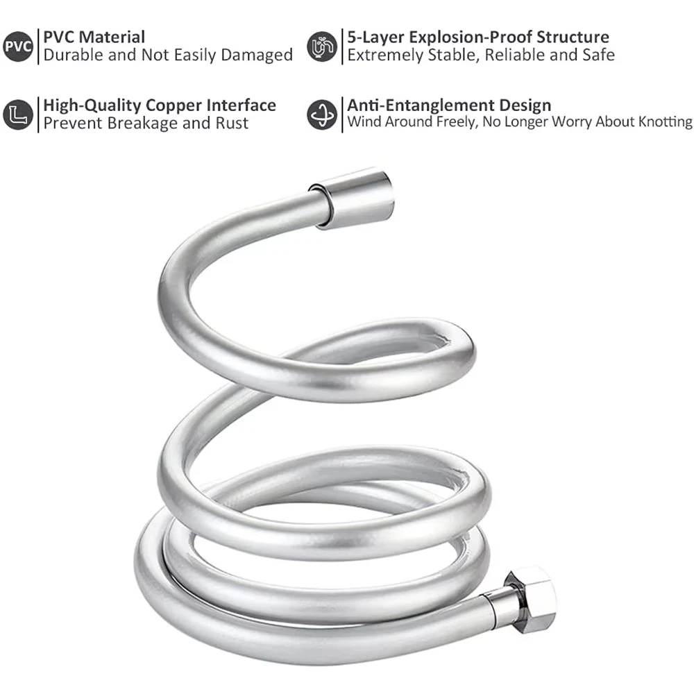 Shower Hose 1.5/2MPVC silicone high pressure water powerful multi-layer pipes bathroom accessories