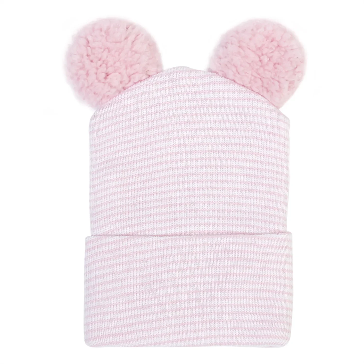 Newborn Cotton Striped Hat New Born Hospital Turban Beanie Baby Girls Cartoon Bear Toddler Soft Bonnet Bebes Warm Headwrap 0-6M 5