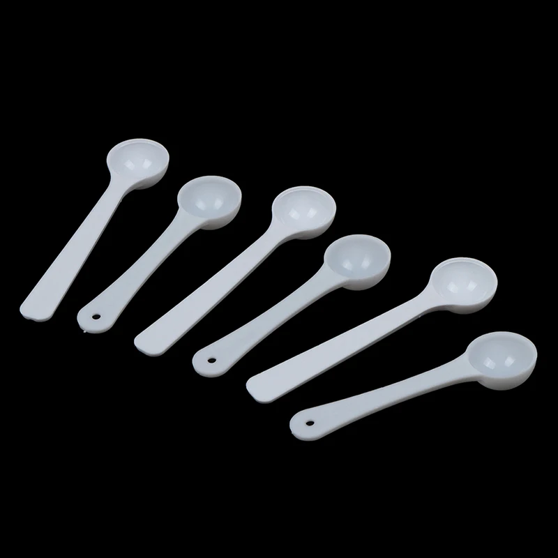 20PCS Professional Plastic 1 Gram Scoops Spoons For Food Milk Washing  Powder Medicine White Measuring Spoons