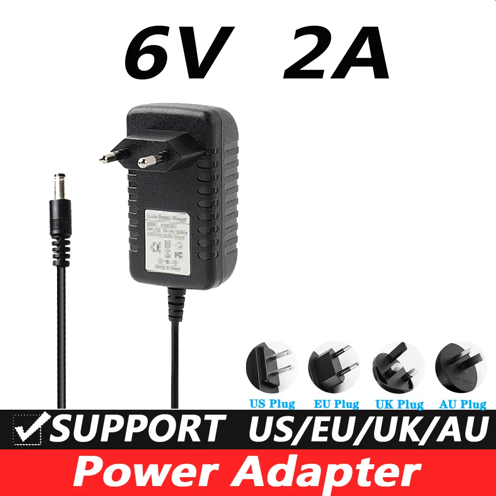 Adattatore Ac/Dc Di Migliore Qualità Dc 6 V 2A 2000Ma Ac 100-240V Adattatore Di Alimentazione Convertitore 6 V Volt Caricabatterie Alimentatore Spina 