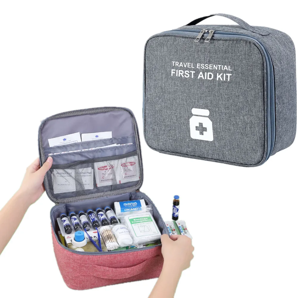 Home first aid kit large capacity empty medical storage portable travel medical box survival emergency car bag