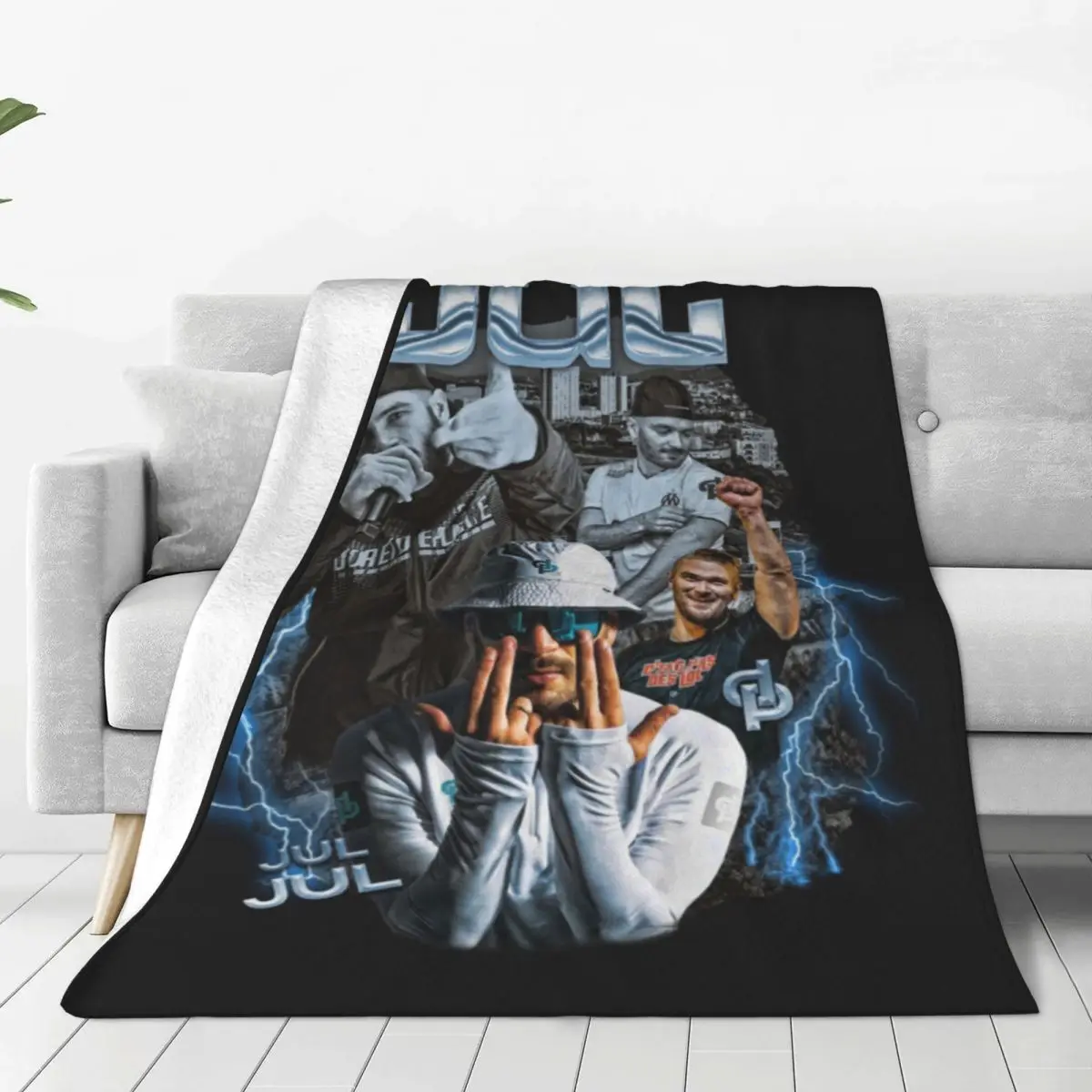 

Jul Bootleg Flannel Blanket Music Rapper Super Soft Throw Blanket for Couch Chair Sofa Bed Travelling Bedspread Sofa Bed Cover