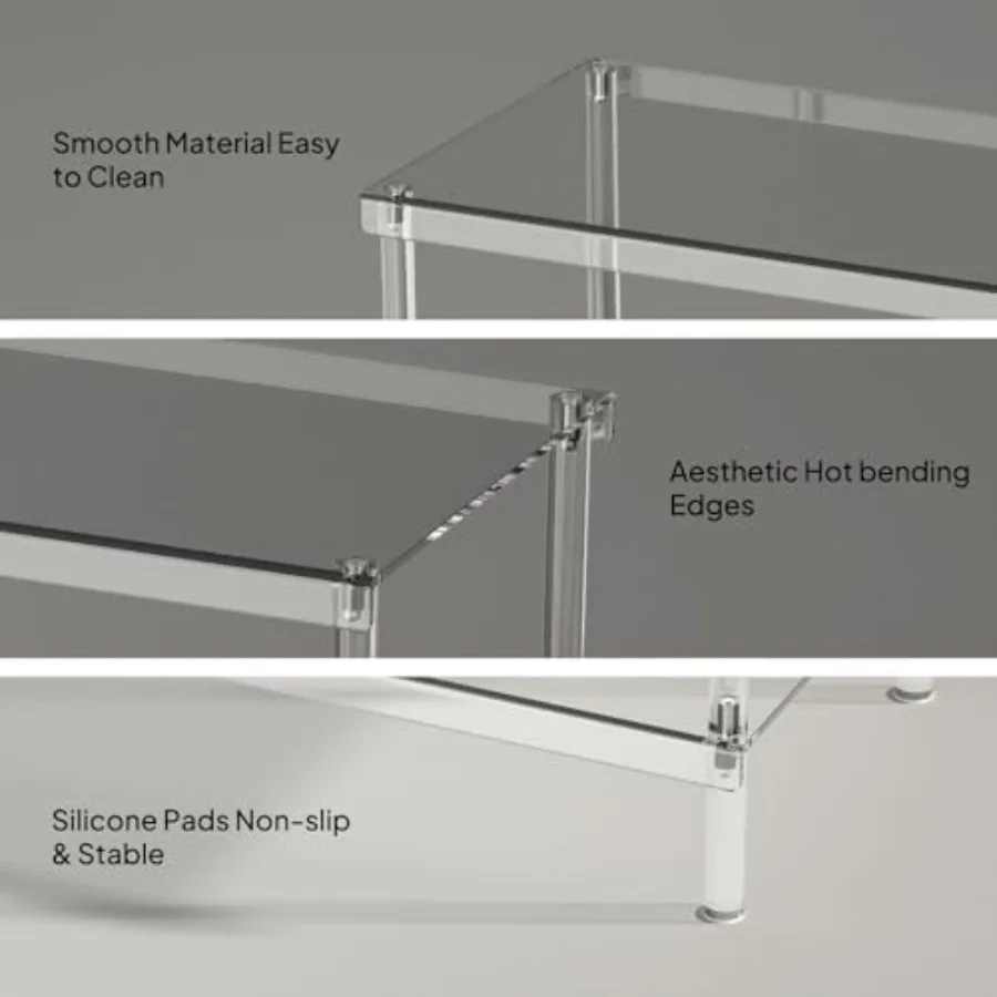 3Tier Acrylic Shoe Rack Modern Shoe Rack for Closet Shoe Storage Organizer for Entryway Bedroom Living Room 32.3'' L x 11.8'' W