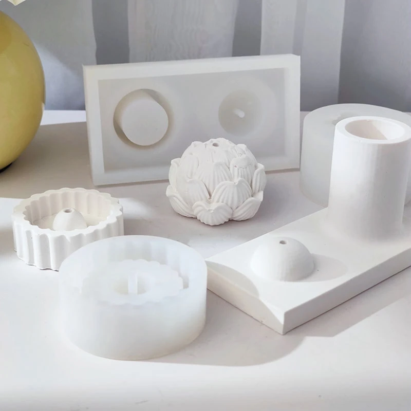 Incense Stick Holder Silicone Resin Mold Gypsum Candlestick Molds Lotus