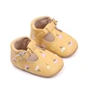 Embroidery Flower Baby Girls Shoes Premium Flats Rubber Sole Anti-slip Toddler Infant First Walkers PU Leather Crib Shoe 3