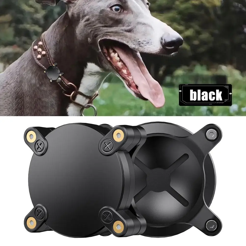 For Apple AirTag IP68 Dog Collar Holder Waterproof Protective Airtag Holder Case for Giant Pets Collar GPS Trackers Screw Vault
