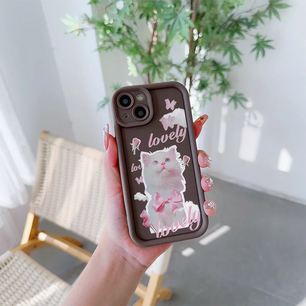 Custodia Morbida Per Telefono In Tpu Butterfly Cat Per Xiaomi 14 Custodie Xiaomi 11 Lite Ne 13T 12T 12X Poco M6 X6 5 F5 Pro Eye Ladder Cover